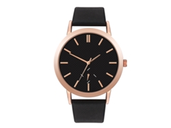 Reloj De Pulsera Analógico De Cuarzo Unisex Con Esfera Redonda (negro)