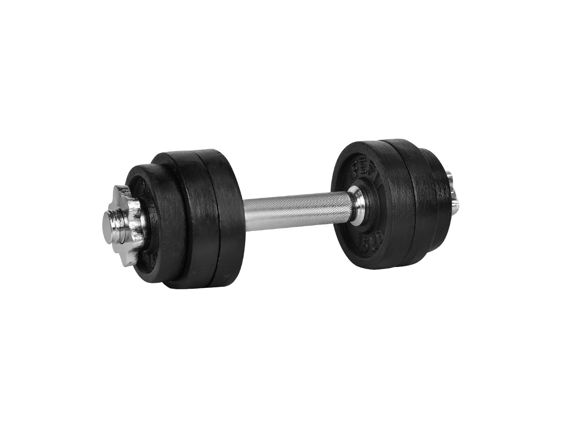 Mancuerna de acero Lifefit de 10 kg y 30 mm para fitness, culturismo, levantamiento de pesas y entrenamiento.