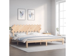 Estructura De Cama Sin Colchón Madera Maciza De Pino 200x200 Cm