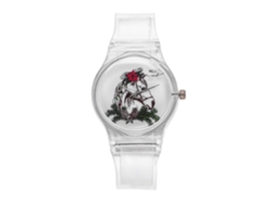 Reloj De Pulsera De Cuarzo Con Correa De Cuero Sencilla Y Moderna Para Mujeres Y Niñas (blanco)