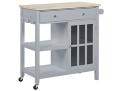 Carrito de cocina BELIANI Genoa de MDF Gris 80x43x88