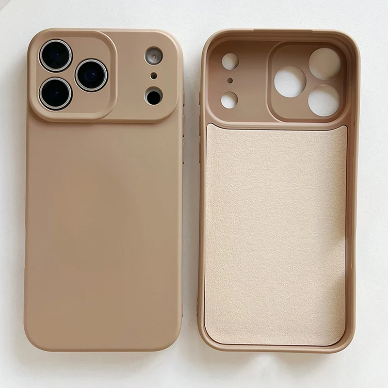 (marrón Iphone 12 Pro Max) Funda De Silicona Líquida Para Iphone, Material Tpu Para Protección Contra Golpes.