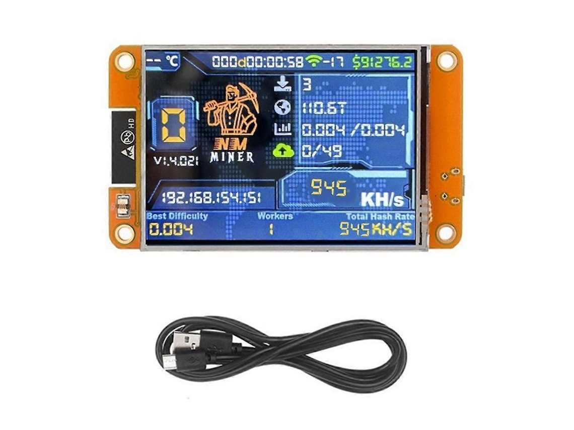 Nmminer Nerdminer 945kh/s Tasa De Trabajo Alta Pantalla Inteligente De 2,8 Pulgadas Minero Individual De Bitcoin Y Criptomonedas Lotería Actualización