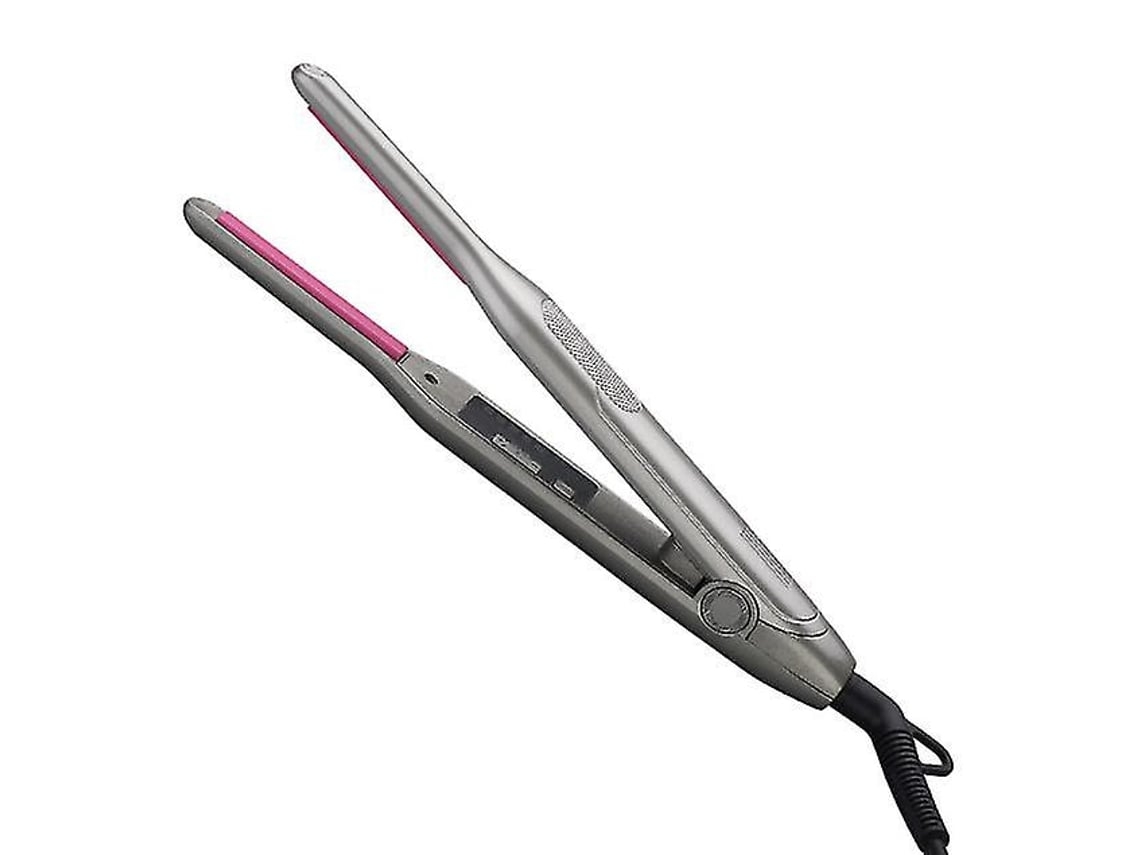 Placa de cerámica profesional para rizador de pelo, plancha de pelo de doble voltaje, duradera, color gris Chennnls
