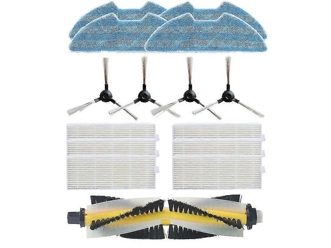 Kit de accesorios para aspiradora Yunzii Proscenic 811gb 911s, incluye 1 cepillo principal, 4 cepillos laterales, 6 filtros HEPA y 4 paños de fregado.