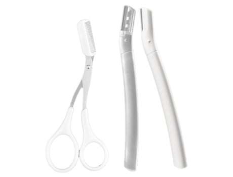 Set De Cuchillas Para Cejas - Recortar Cejas Con Tijeras - Macro Corta 1 Blanco 1 Transparente JEIIBRZUI