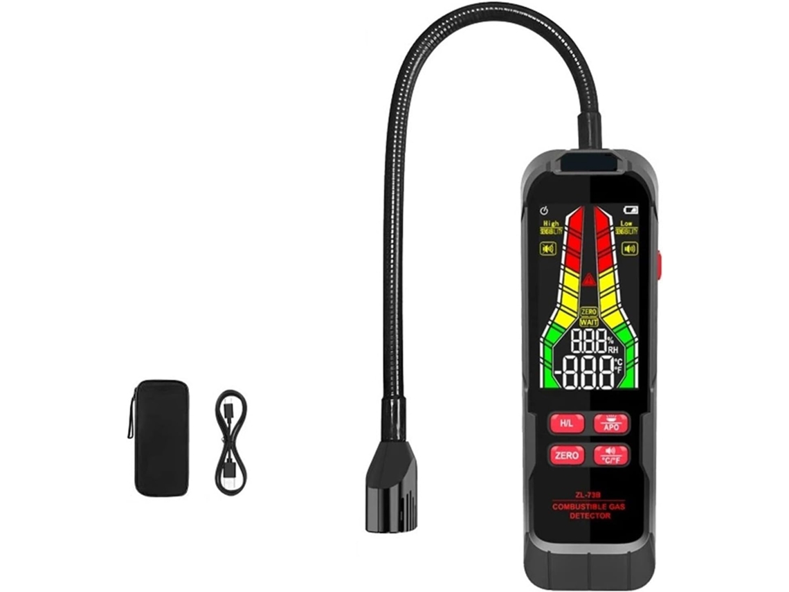 Detector De Fuite Gaz 0-10000, Alarma Sonora Recargable, Analizador De Gasolina Licuada