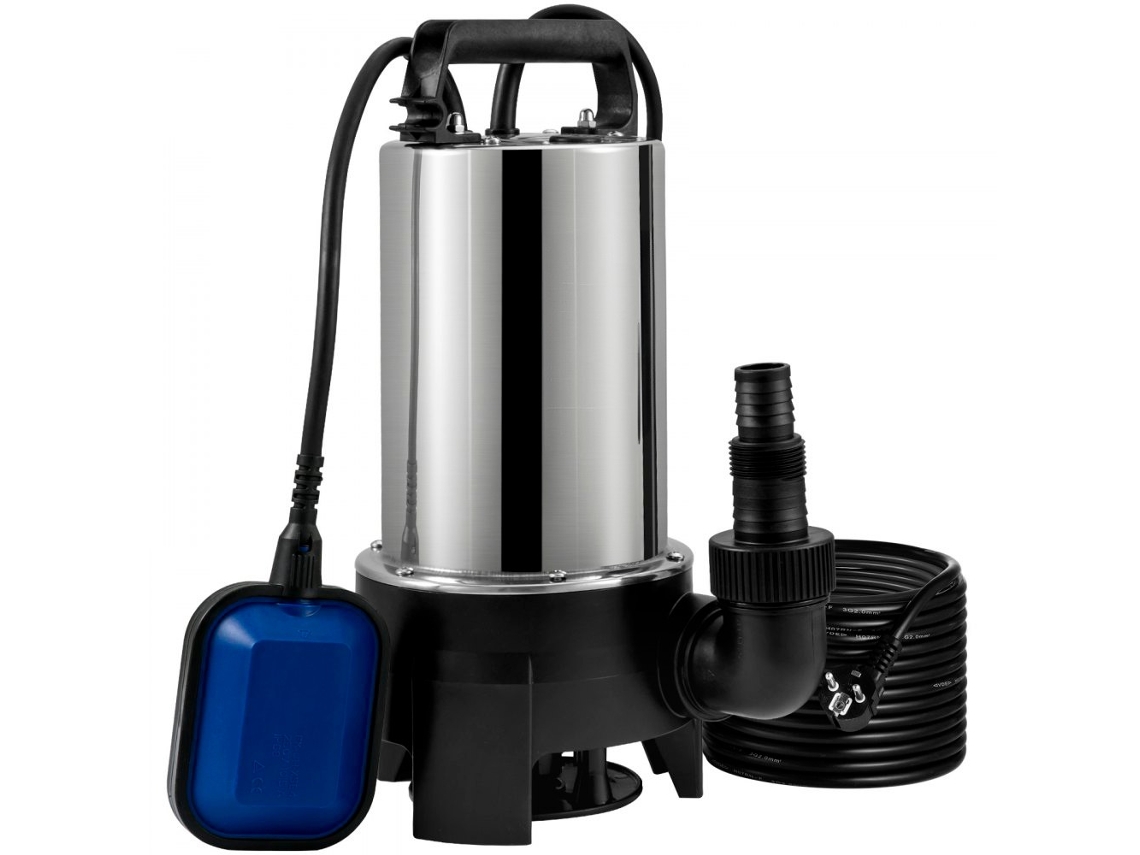 Bomba Sumergible 1100 W Para Aguas Sucias Con Flotador Automático Y Cable 10 M