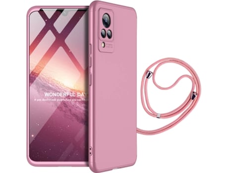 Funda Vivo V21 5G Slim Armor 360º con Cordon Rosa