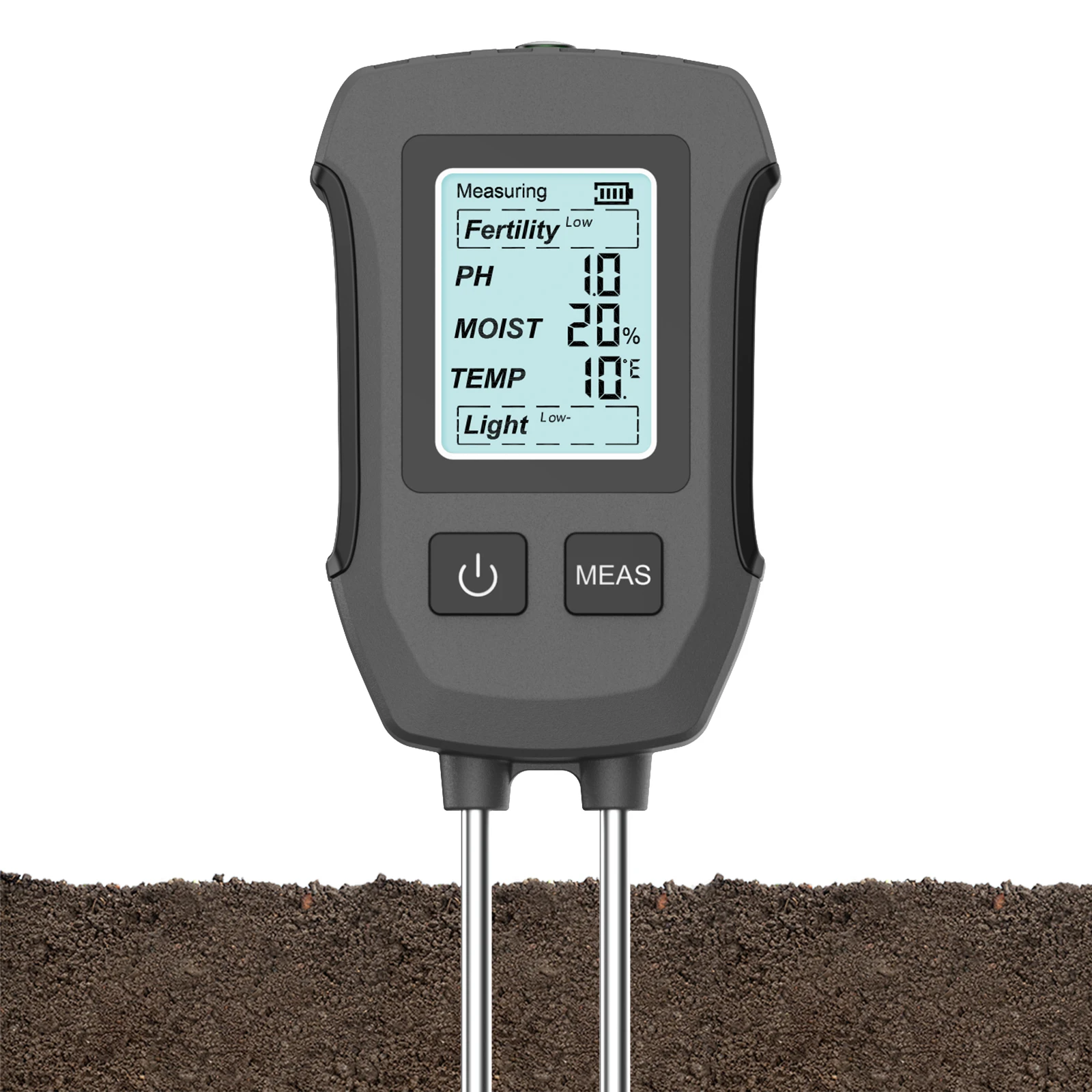 (negro) Analizador Digital De Suelo Lcd Tricombinado, Que Mide Ph, Humedad Y Temperatura Del Suelo, Alta Precisión, Con Retroiluminación