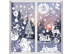 167 pegatinas navideñas para ventanas, 8 láminas de adhesivos blancos con copos de nieve, Papá Noel, renos y hojas decorativas para ventanas.