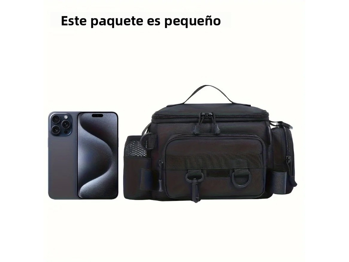 (negro) Bolso De Pesca Multifuncional, Se Puede Llevar Cruzado O Sobre El Hombro.