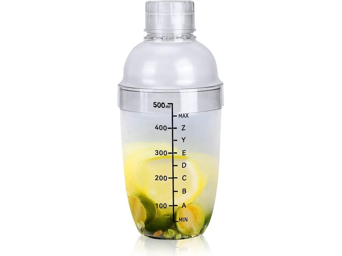 Coctelera De Plástico De 500 Ml Con Escala, Diseño Desmontable, Para Bebidas Y Cócteles.