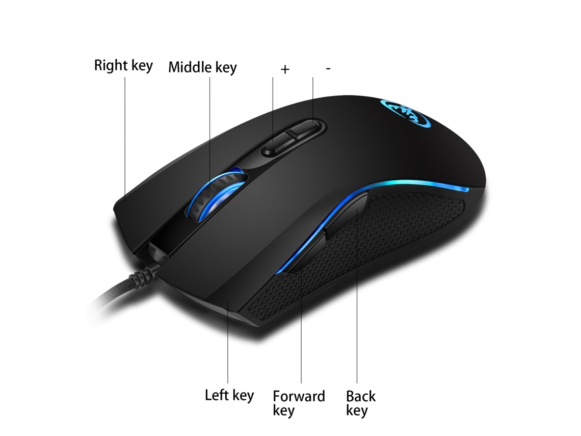 Kit De Teclado Y Mouse Gaming Rgb Cableado Usb Hxsj V700bw+a869 Con 61 Teclas Y 3200 Dpi