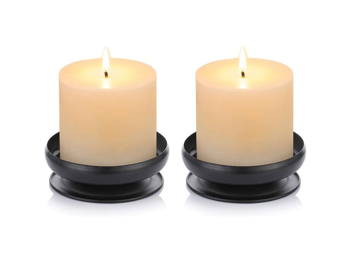 2026-portavasos De Hierro Negros, 2 Unidades, Para Velas Led Y Velas, Decoración Hogar