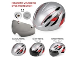 Casco de motocicleta con luz recargable y visera UV magnética