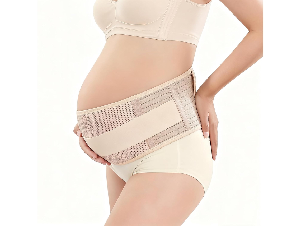 Faja De Soporte Para Embarazadas Color Piel Con Malla Transpirable, Apoyo Abdominal Ajustable Y Comodidad