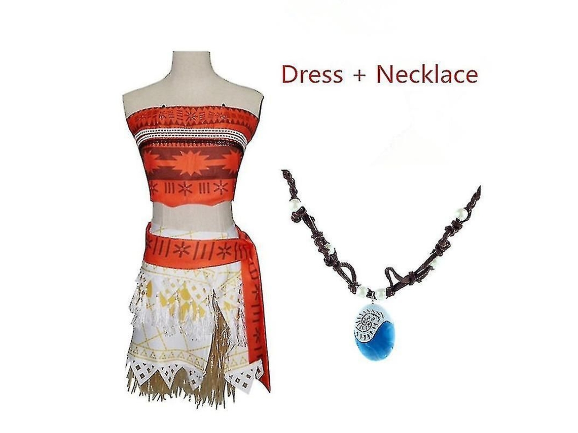 2026-traje De Princesa Moana Vaiana Para Niñas Adultas Con Collar Y Peluca Conjunto De Disfraces De Algodón