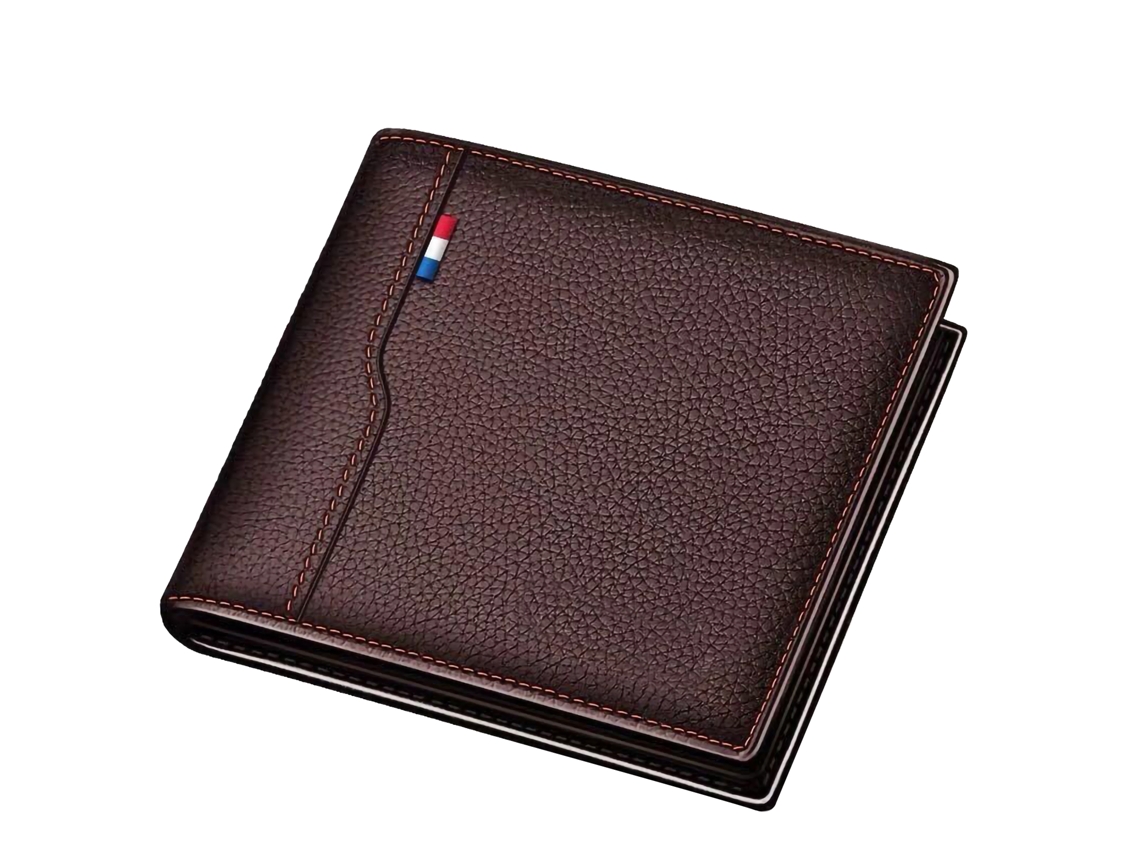 Cartera Delgada Para Hombre, Duradera, Con Múltiples Compartimentos, 381 Marrón