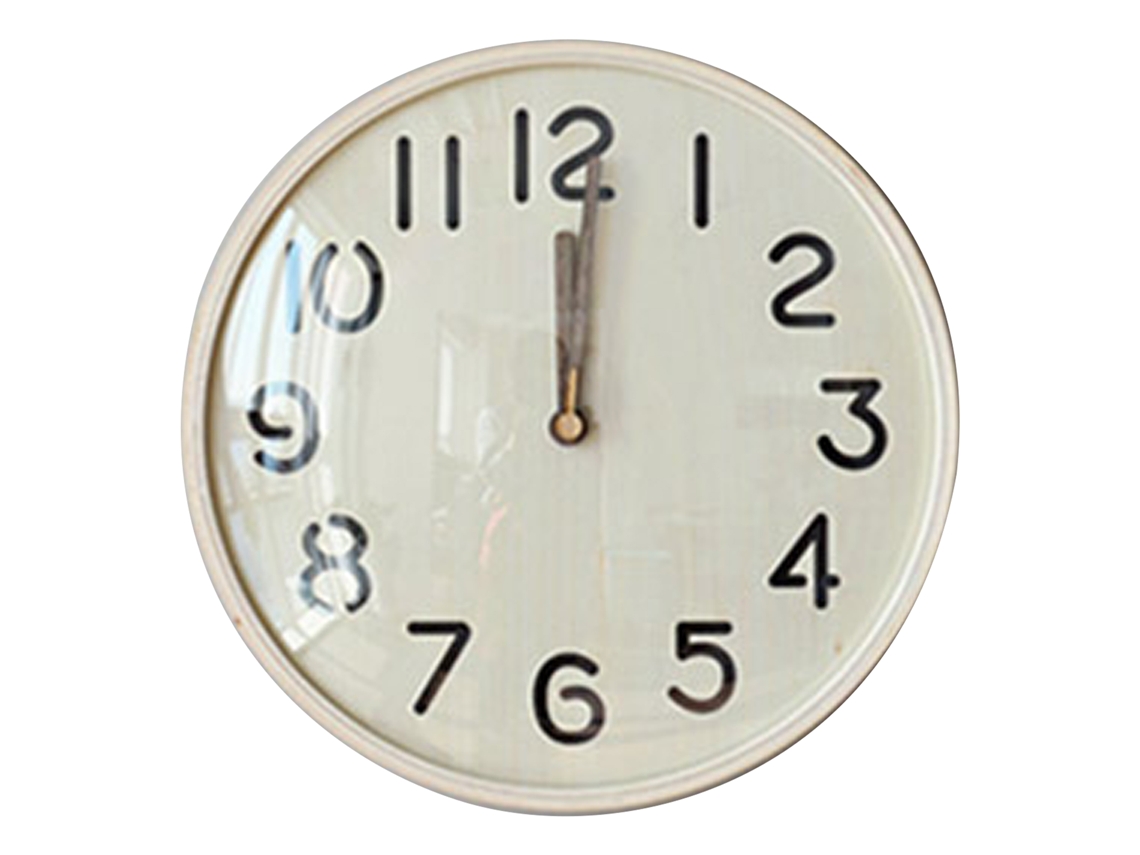 Baok - Reloj de pared de madera con 12 números, silencioso, sin tictac, funciona con pilas, redondo, para cocina y salón, fabricado en madera maciza.