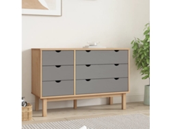 Cajonera Otta de pino macizo marrón/gris Dkd Home Decor