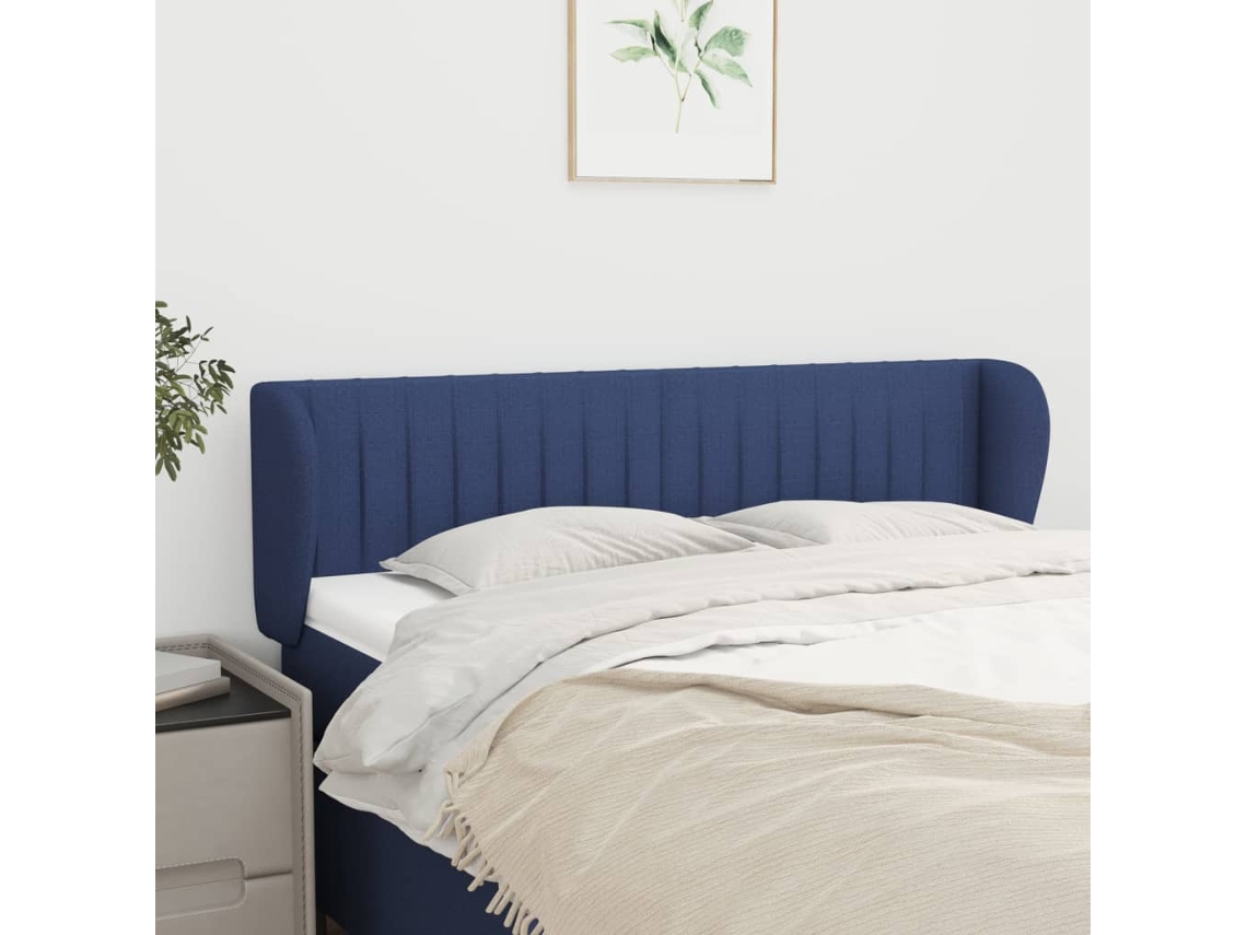 Cabecero De Tela Azul 147x23x78/88 Cm