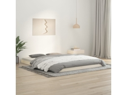 Estructura De Cama Sin Colchón Madera De Pino Blanca 150x200 Cm