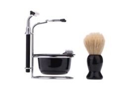 2026-kit De Afeitado Manual Para Homem 4 Em 1 Com Lâminas, Escova, Xícara E Suporte De Aço Inoxidável