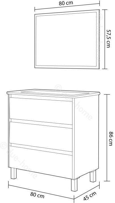 Mueble de Baño Dakota 80 con Espejo ARKITMOBEL (Marrón -Roble - 80cm)