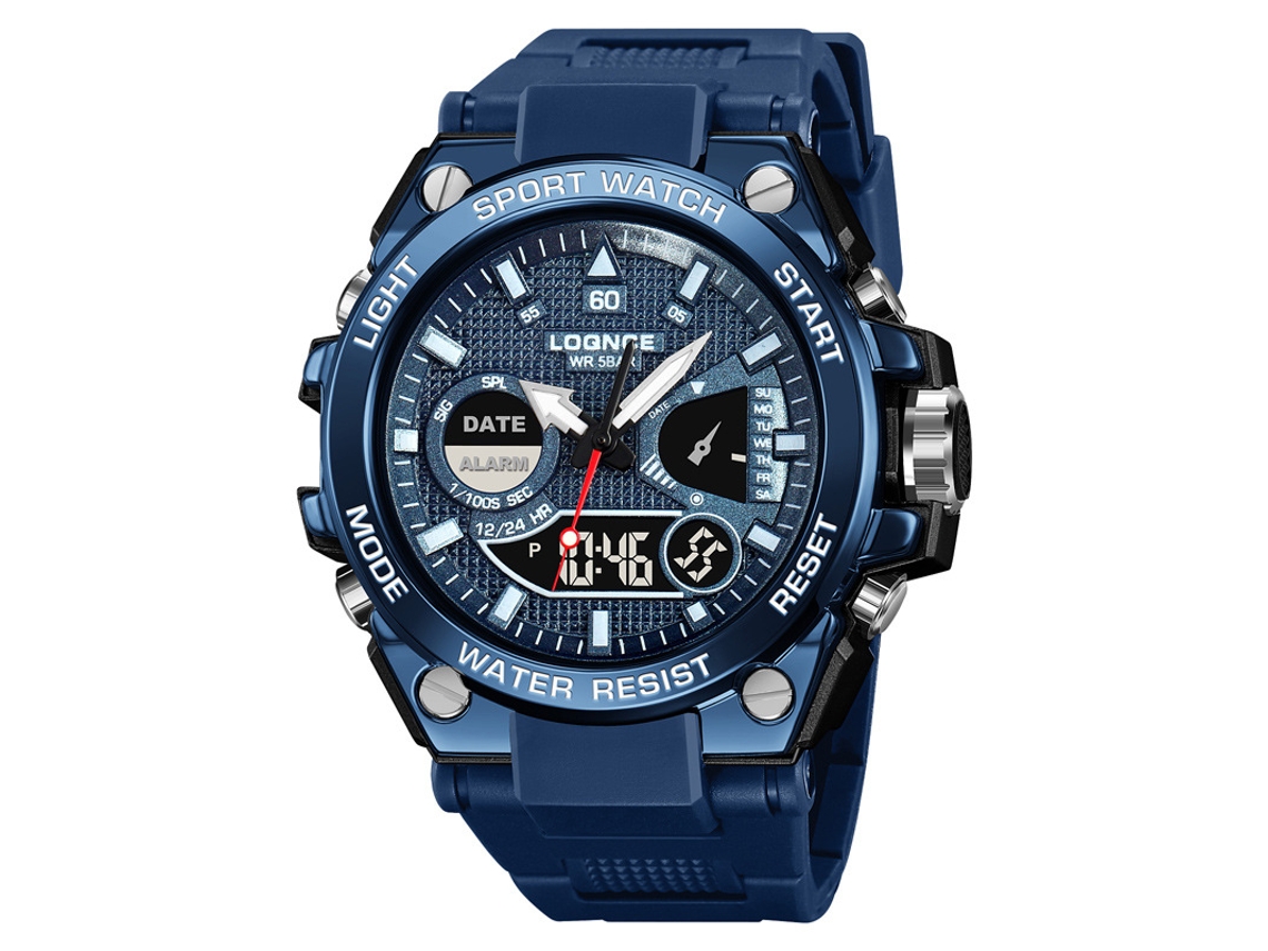 Reloj Deportivo Elegante (azul Oscuro), Cronógrafo Deportivo Multifuncional Luminoso E Impermeable.