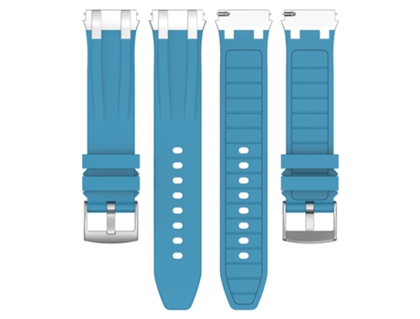 Pulseira de relógio de silicone premium de 20 mm para Garmin, Samsung, Huawei (fivela prateada) Azul