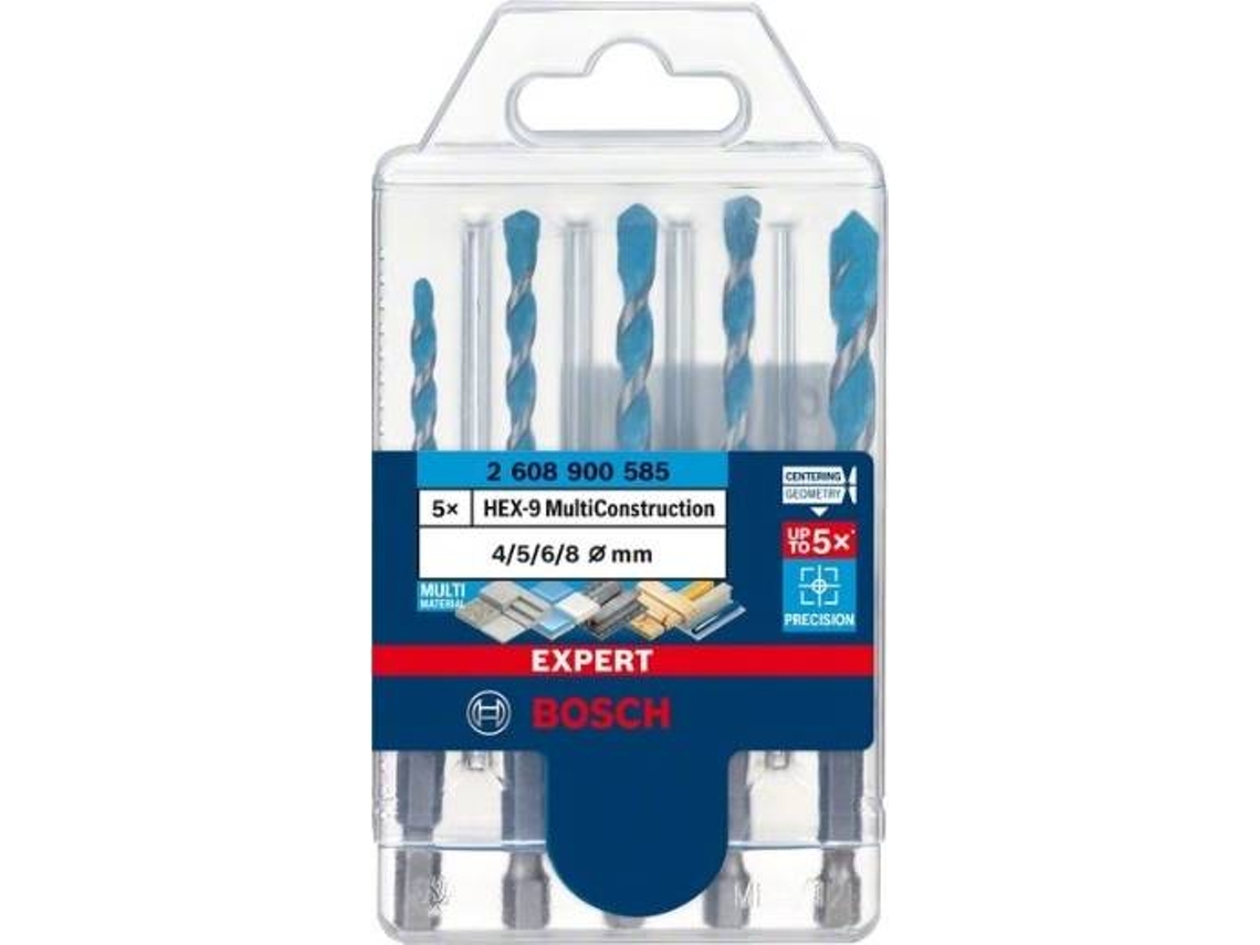 Conjunto de Brocas BOSCH Expert Hex-9 Multiconstruction - 4-5-6-6-8 mm - 5 Un para Conjunto de Taladros de Impacto