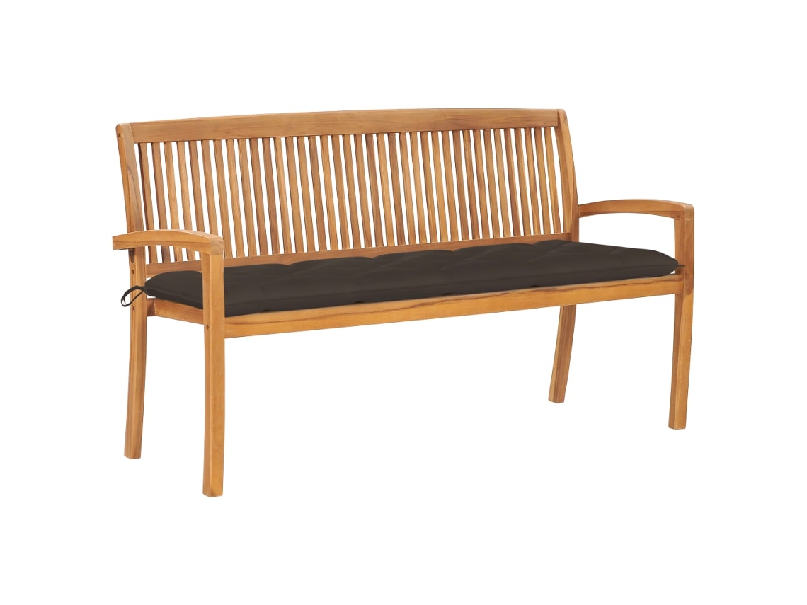 Banco de exterior VIDAXL Gris Topo Teca (159x57.5x90 cm)