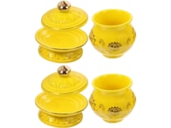 Conjunto De 2 Copos De Água De Cerâmica Branca Lotus