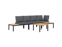 Maison Exclusive - Set De Sofás De Jardín Con Cojines 4 Piezas Aluminio Negro