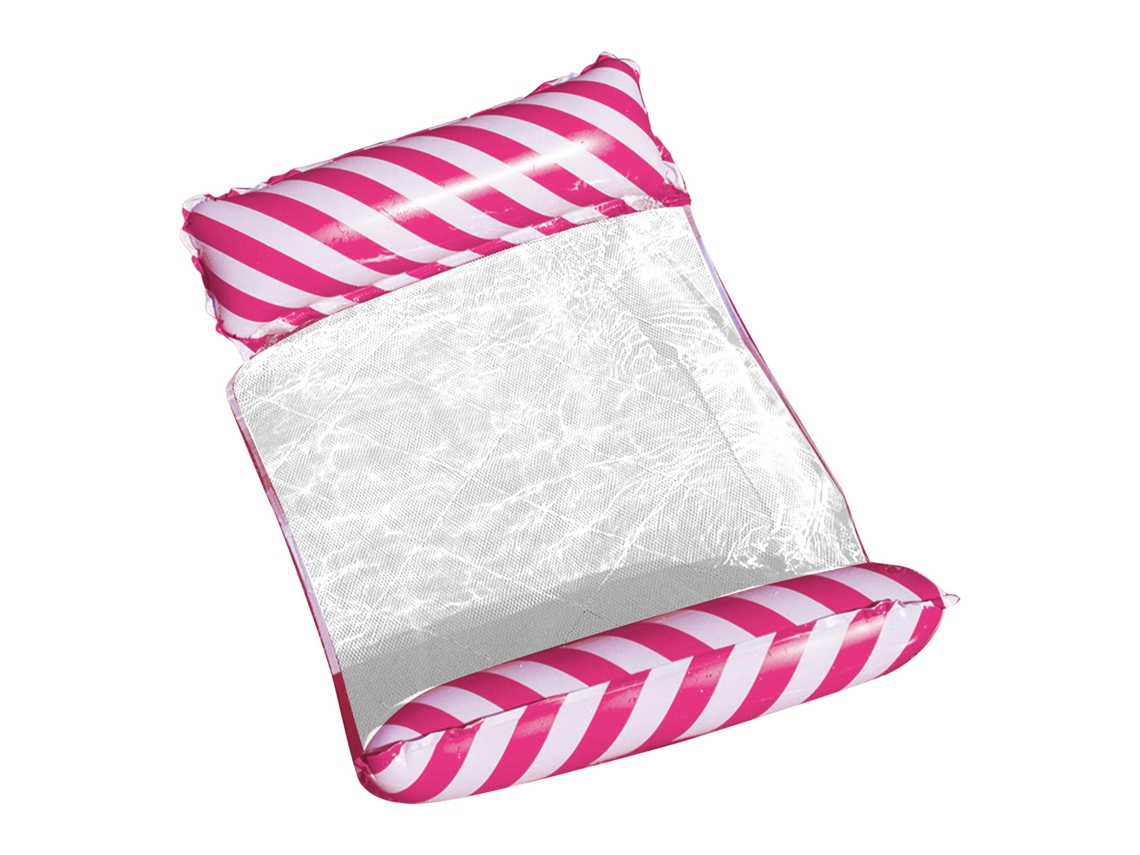 Hamaca Hinchable Para Piscina Adulto Diseño De Rayas Diagonales Plegable Portátil Hamaca De Agua Con Red Verano Rojo Rosa