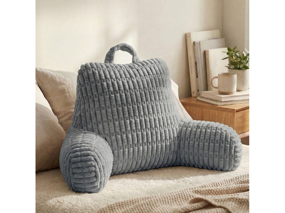 Almohada De Lectura Portátil Con Brazos, Suave Y Cómoda, 60x40x40cm,azul Grisáceo Gertiz