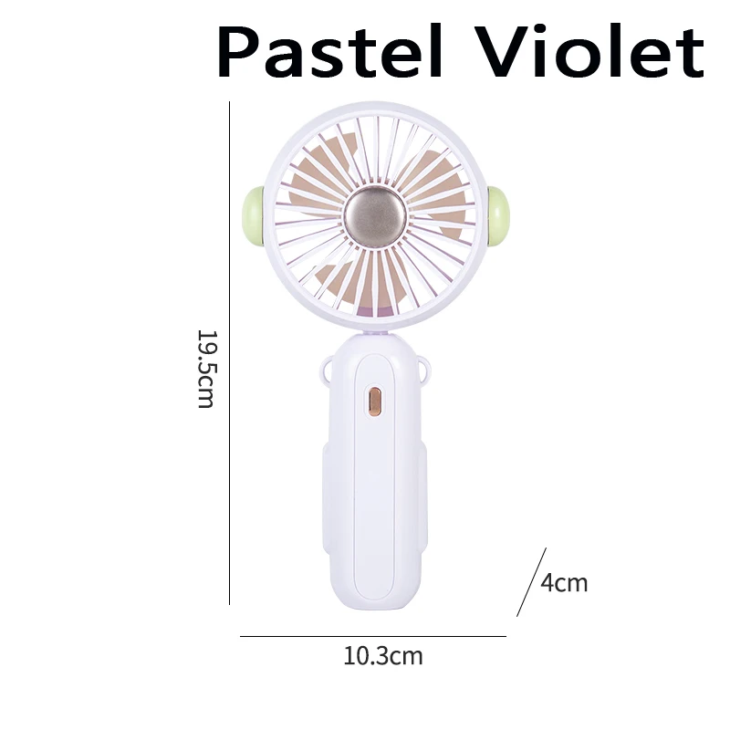 (morado Claro) Mini Ventilador Eléctrico Portátil Silencioso De Tres Velocidades, Se Puede Colocar Sobre Un Escritorio, Se Carga Mediante Usb.
