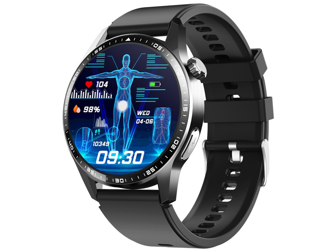 Smartwatch Yizhood F400 1.55 Inch Bluetooth Llamada Tensiómetro 350 Mah (android E Ios - Negro)