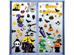 9 Pegatinas Para Ventana De Halloween, Dobles Y Desmontables Para Decoración De Fiesta De Halloween