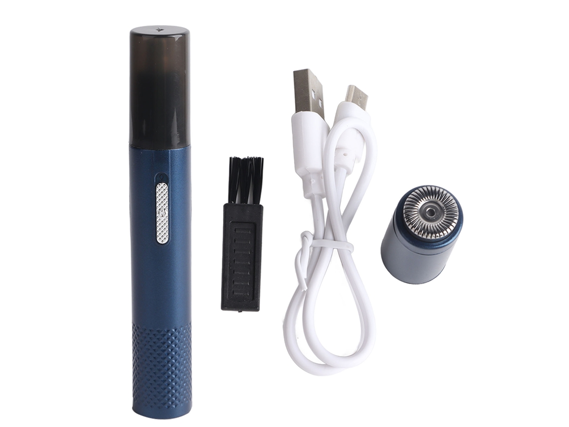 Cortador De Pelo Nasal Y Barbilla Eléctrico 2 En 1 Recargable Para Mujeres Y Hombres Azul