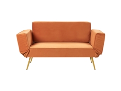 Sofá cama BELIANI Saarela de Terciopelo Naranja 187x75x82