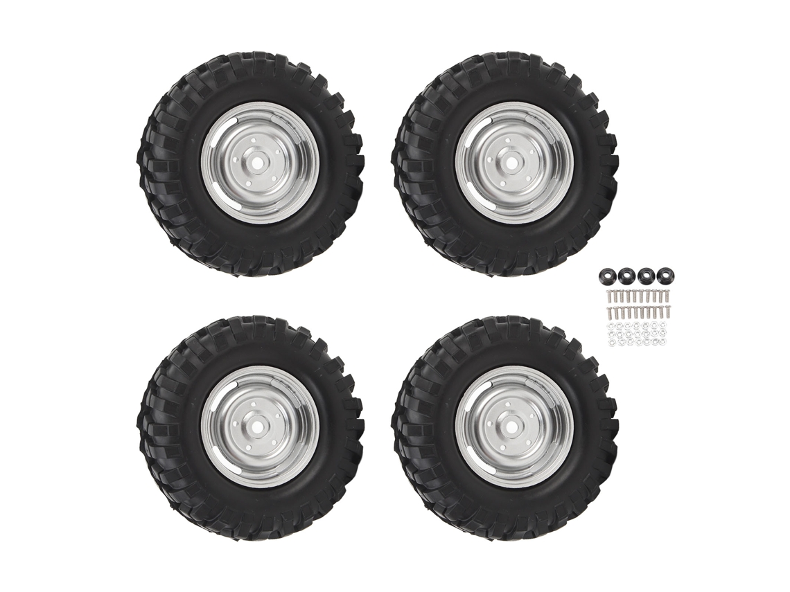4 Neumáticos Rc Crawler De 1,9 Pulgadas Con Llanta De Plástico Para Coches Teledirigidos A Escala 1/10 - Plateados