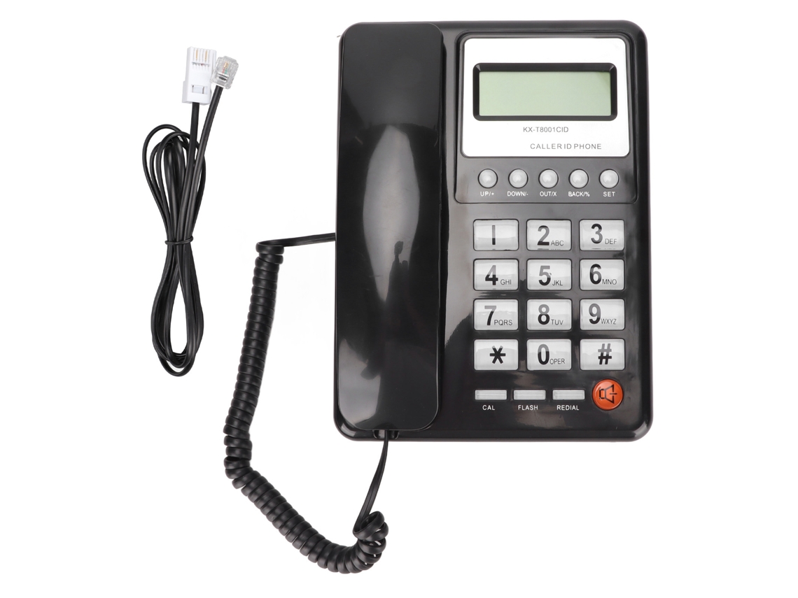 Teléfono Fijo Con Cable Kxt8001cid Con Identificador De Llamadas Y Pantalla Lcd Para El Hogar, La Oficina Y El Hotel - Negro