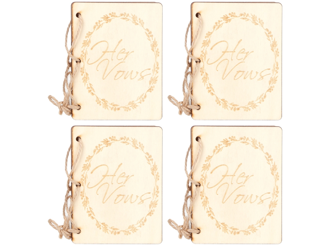 2 Juegos De Libros, Cuadernos Y Accesorios Decorativos Para Aniversario De Bodas, Regalo De 10,5 X 8 Cm, Madera De Yute.