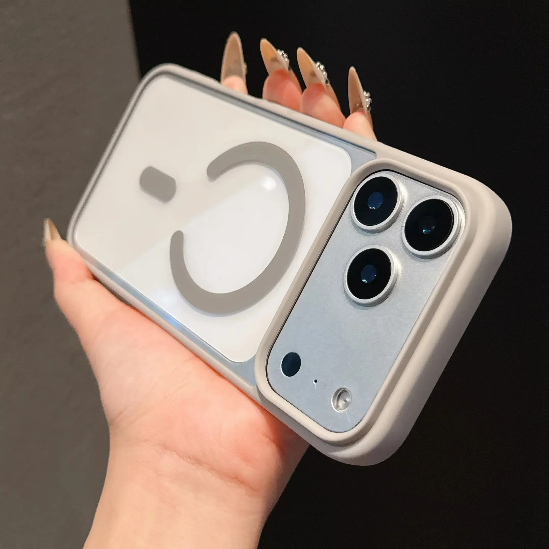 (iphone 12 Mini Gris) Compatible Con Funda Protectora Magsafe Y Cubierta Trasera De Acrílico.