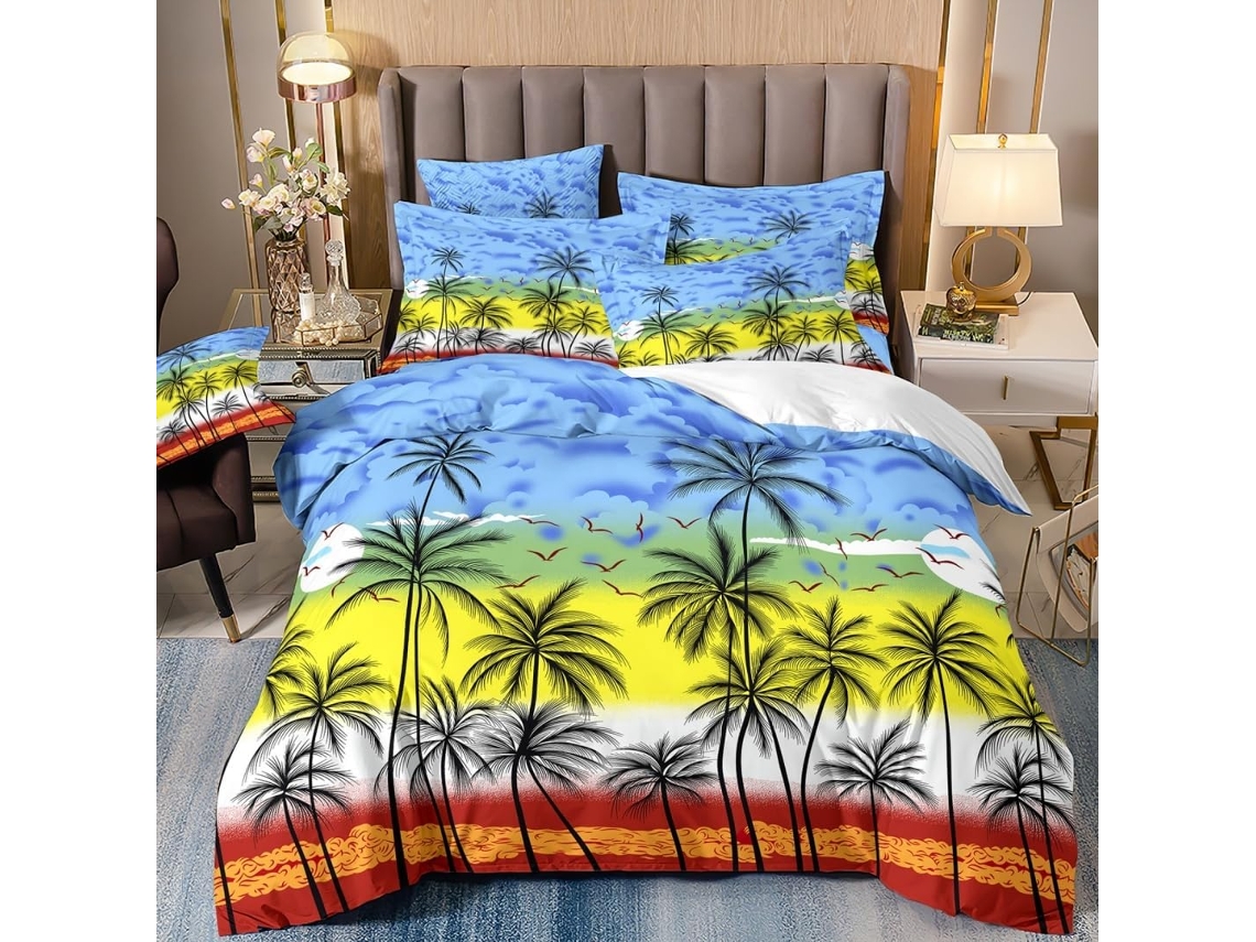 Juego Ropa Cama Piezas Estampado Hombre Mujer Funda Nórdica Microfibra Almohada Juego 50 X 75 Cm 220 240