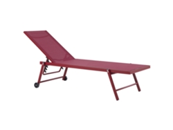 Tumbona de jardín BELIANI Portofino de Aluminio Rojo 198x65x107