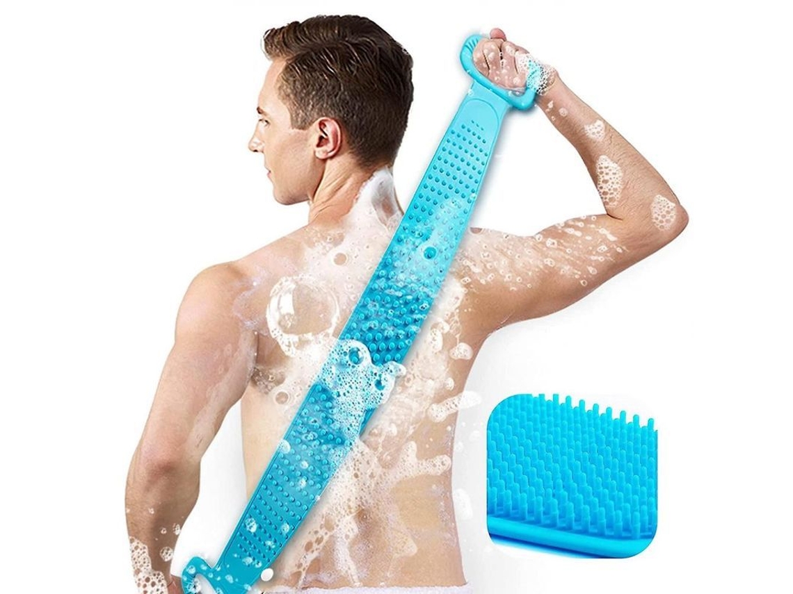 2026-escobilla De Espalda De Silicona Para Ducha Larga 76cm Exfoliante Doble Lado Cepillo Corporal Con Mango Antideslizante