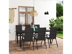 Juego de comedor de jardín de 7 piezas DKD Home Decor en negro